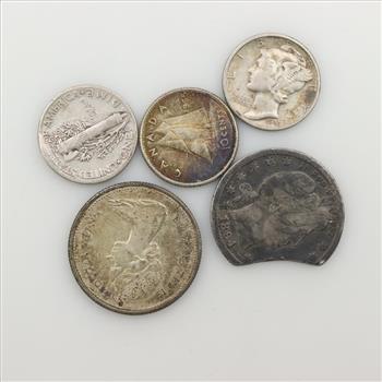 5 US And Foreign Silver Coins