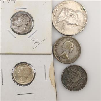 5 US And Foreign Silver Coins