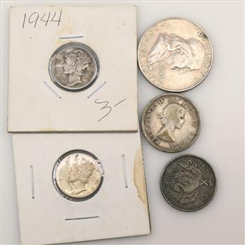 5 US And Foreign Silver Coins