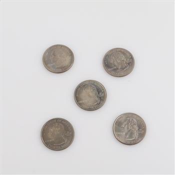 5 US Colorized Statehood Quarters