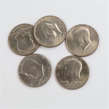 5 US Kennedy Bicentennial Half Dollars