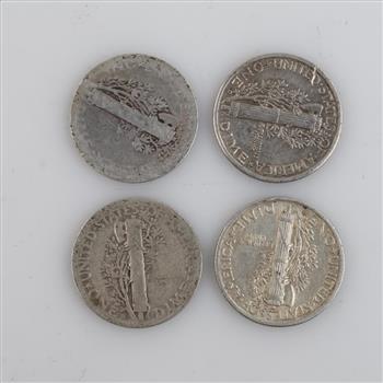 5 US Mercury Silver Dimes