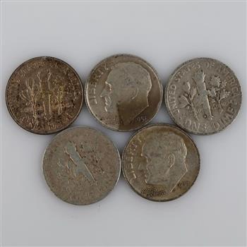 5 US Roosevelt Silver Dimes