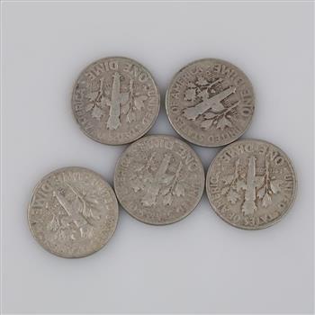 5 US Roosevelt Silver Dimes