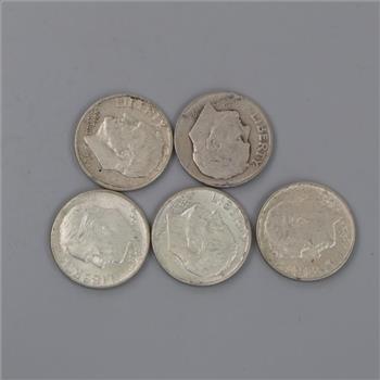 5 US Roosevelt Silver Dimes