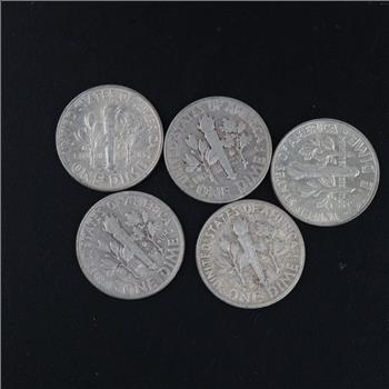 5 US Roosevelt Silver Dimes