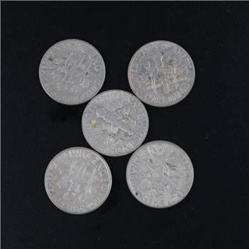 5 US Roosevelt Silver Dimes