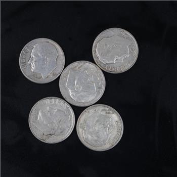 5 US Roosevelt Silver Dimes