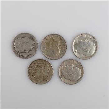 5 US Silver Dimes