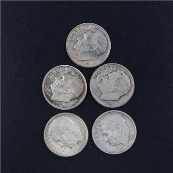 5 US Silver Dimes