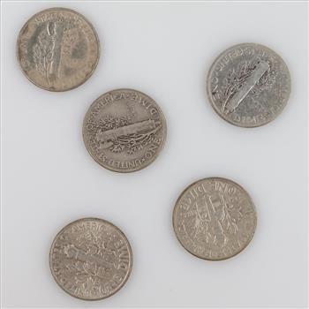 5 US Silver Dimes