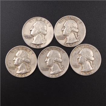 5 US Silver Quarters