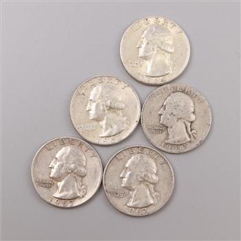 5 US Silver Quarters