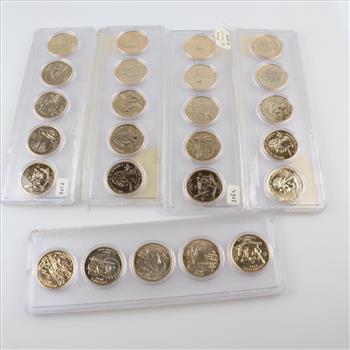 5 US Statehood Gold Plated Quarter Mint Sets