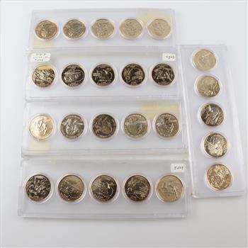 5 US Statehood Gold Plated Quarter Mint Sets
