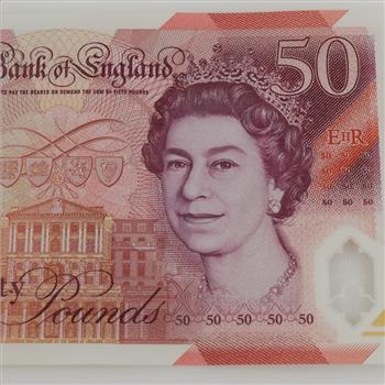 50 British Pounds Sterling Polymer Banknote - AA09