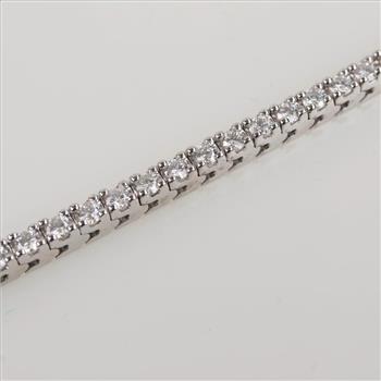 5.20cts TW Diamond 14kt White Gold Bracelet - Evaluated By Our Certified Gemologist-AGS/GIA