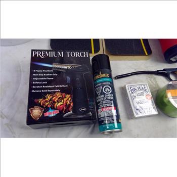 5-Gallon Mixing Container, Premium Torch, Playing Cards, Blanket, And More, 11 Pieces