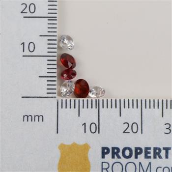 6 Clear And Orange Faceted Loose Jewelry Craft Stones