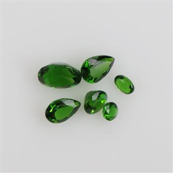 6 Green Tourmaline Faceted Loose Stones