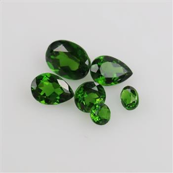 6 Green Tourmaline Faceted Loose Stones