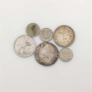 6 Silver Foreign Coins
