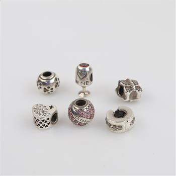 6 Sterling Silver Charms