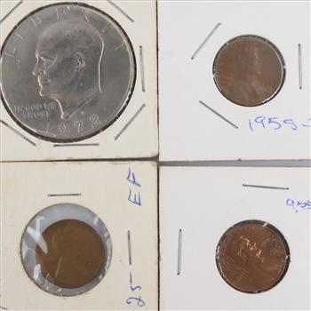 6 US Coins With Indian Head Penny