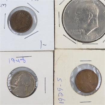6 US Coins With Indian Head Penny