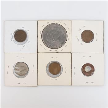 6 US Coins With Indian Head Penny