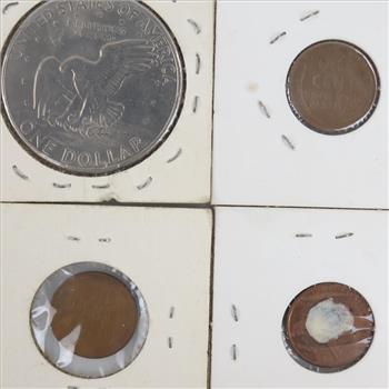 6 US Coins With Indian Head Penny