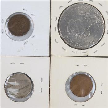 6 US Coins With Indian Head Penny
