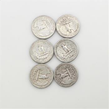 6 US Silver Quarters