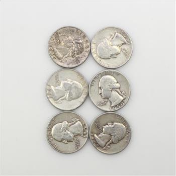 6 US Silver Quarters