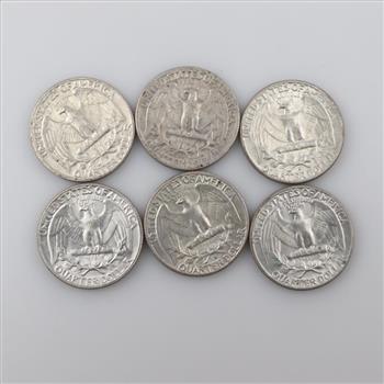 6 US Silver Quarters