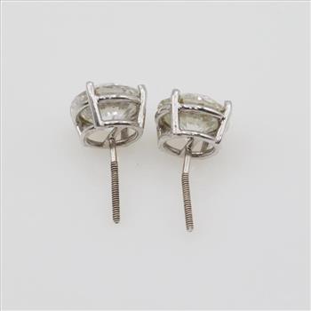 6.00cts TW 14kt White Gold Earrings-Evaluated By Our Certified Gemologist-AGS/GIA