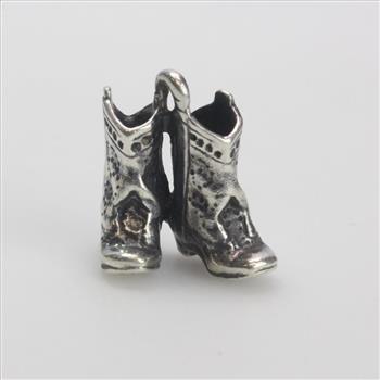 6.56g Silver James Avery Cowboy Boots Charm