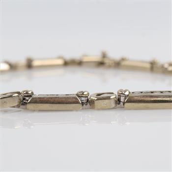 6.72ctTW Diamond 14kt White Gold Link Chain Necklace -Evaluated By Our Certified Gemologist-AGS/GIA