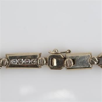 6.72ctTW Diamond 14kt White Gold Link Chain Necklace -Evaluated By Our Certified Gemologist-AGS/GIA