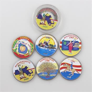 7 Colorized State Quarters