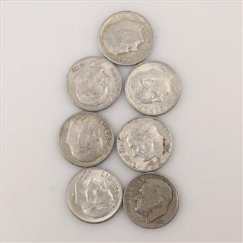 7 Roosevelt Silver Dimes