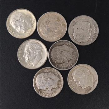 7 Roosevelt Silver Dimes