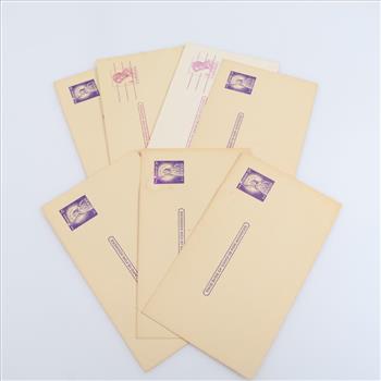7 US Pre Stamped Plain Post Cards