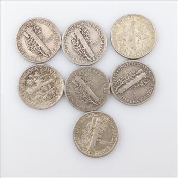 7 US Silver Dimes