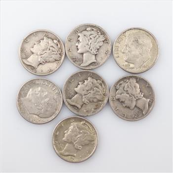 7 US Silver Dimes
