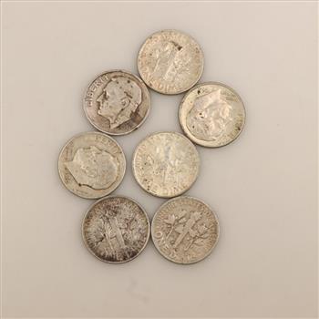 7 US Silver Dimes