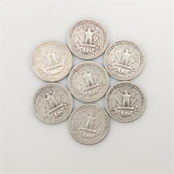 7 US Silver Quarters