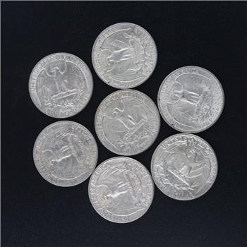 7 Washington Silver Quarters