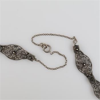 .700-.800 Silver Purple Stone Necklace