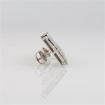 7.26cts TW Diamond 10kt White Gold Square Earrings-Evaluated By Our Certified Gemologist-AGS/GIA